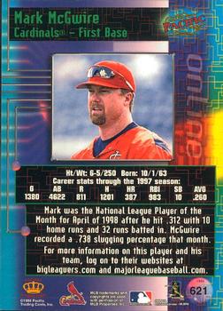 1998 Pacific Online #621 Mark McGwire Back