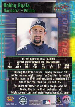 1998 Pacific Online #678 Bobby Ayala Back