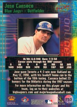 1998 Pacific Online #753 Jose Canseco Back