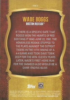 2015 Topps Update - First Home Run Gold #FHR-5 Wade Boggs Back