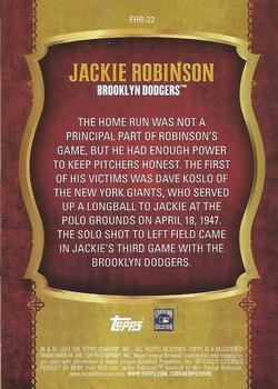 2015 Topps Update - First Home Run Gold #FHR-22 Jackie Robinson Back
