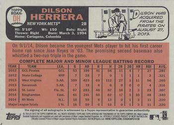 2015 Topps Heritage - Real One Autographs (High Numbers) #ROAH-DH Dilson Herrera Back