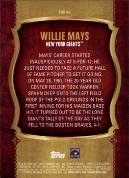 2015 Topps Update - First Home Run #FHR-16 Willie Mays Back