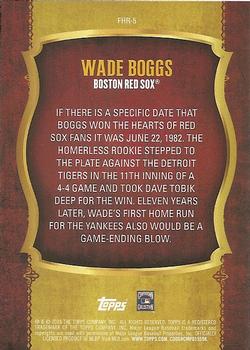 2015 Topps Update - First Home Run #FHR-5 Wade Boggs Back