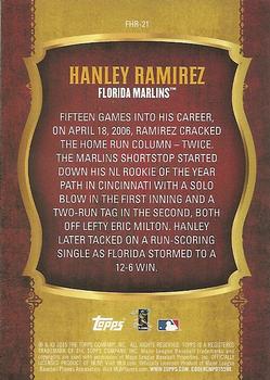 2015 Topps Update - First Home Run #FHR-21 Hanley Ramirez Back