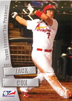 2011 Grandstand Texas League Top Prospects #NNO Zack Cox Front