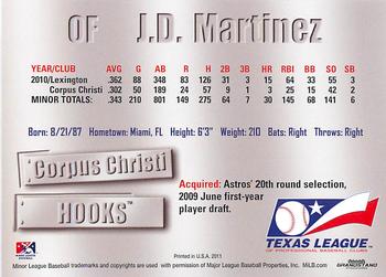 2011 Grandstand Texas League Top Prospects #NNO J.D. Martinez Back