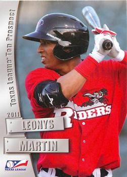 2011 Grandstand Texas League Top Prospects #NNO Leonys Martin Front