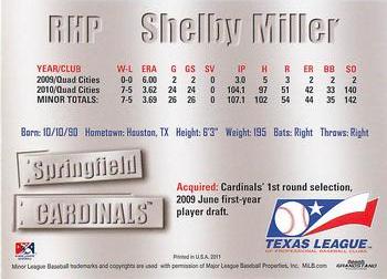 2011 Grandstand Texas League Top Prospects #NNO Shelby Miller Back