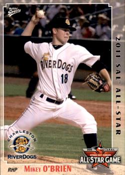 2011 MultiAd South Atlantic League All-Stars South #15 Mikey O'Brien Front