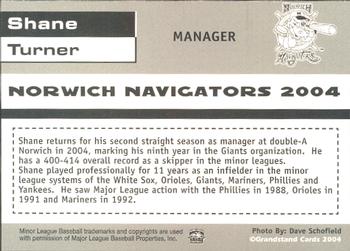 2004 Grandstand Norwich Navigators #NNO Shane Turner Back