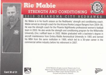 2010 MultiAd Oklahoma City RedHawks #30 Ric Mabie Back