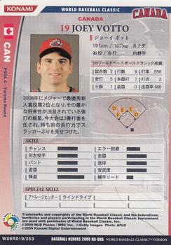 2009 Konami Baseball Heroes World Baseball Classic #W09R019 Joey Votto Back