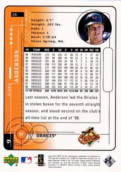 1999 Upper Deck MVP - Silver Script #26 Brady Anderson  Back