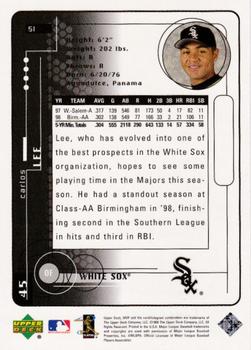 1999 Upper Deck MVP - Silver Script #51 Carlos Lee  Back