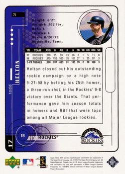 1999 Upper Deck MVP - Silver Script #71 Todd Helton  Back