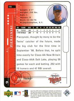 1999 Upper Deck MVP - Silver Script #119 A.J. Pierzynski  Back