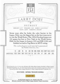 2015 Panini National Treasures #83 Larry Doby Back