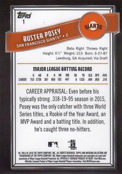 2016 Topps Museum Collection #1 Buster Posey Back