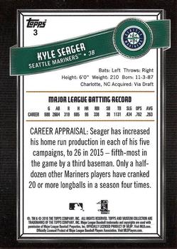 2016 Topps Museum Collection #3 Kyle Seager Back