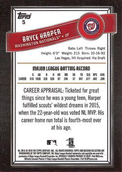 2016 Topps Museum Collection #5 Bryce Harper Back
