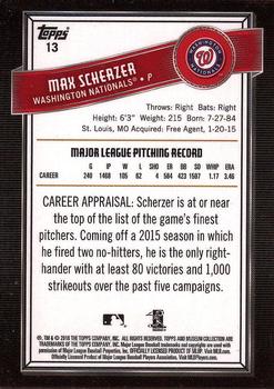 2016 Topps Museum Collection #13 Max Scherzer Back