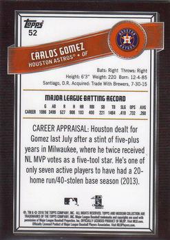 2016 Topps Museum Collection #52 Carlos Gomez Back