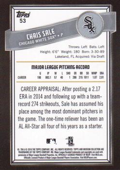 2016 Topps Museum Collection #53 Chris Sale Back