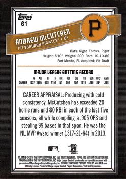 2016 Topps Museum Collection #61 Andrew McCutchen Back