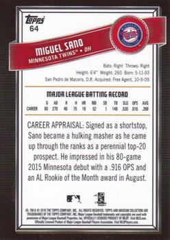 2016 Topps Museum Collection #64 Miguel Sano Back