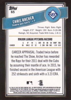 2016 Topps Museum Collection #65 Chris Archer Back