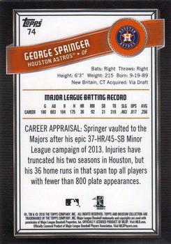 2016 Topps Museum Collection #74 George Springer Back