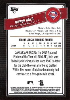 2016 Topps Museum Collection #77 Aaron Nola Back