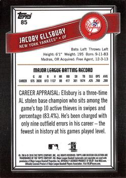 2016 Topps Museum Collection #85 Jacoby Ellsbury Back