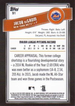 2016 Topps Museum Collection #91 Jacob deGrom Back
