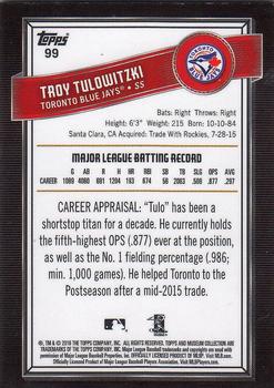 2016 Topps Museum Collection #99 Troy Tulowitzki Back