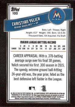 2016 Topps Museum Collection #100 Christian Yelich Back