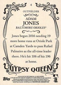 2016 Topps Gypsy Queen #4 Adam Jones Back