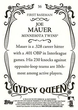 2016 Topps Gypsy Queen #36 Joe Mauer Back