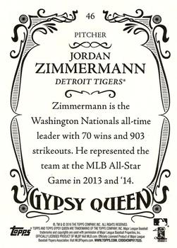 2016 Topps Gypsy Queen #46 Jordan Zimmermann Back
