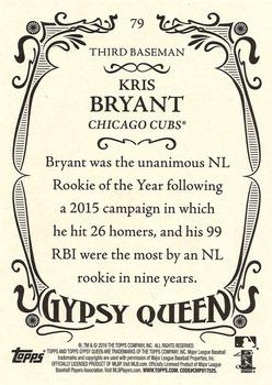 2016 Topps Gypsy Queen #79 Kris Bryant Back