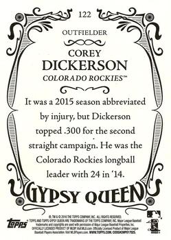 2016 Topps Gypsy Queen #122 Corey Dickerson Back