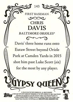 2016 Topps Gypsy Queen #143 Chris Davis Back