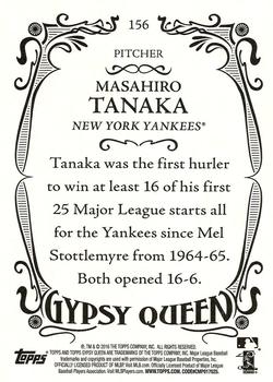 2016 Topps Gypsy Queen #156 Masahiro Tanaka Back