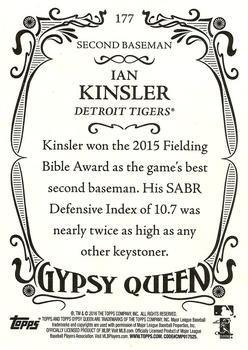2016 Topps Gypsy Queen #177 Ian Kinsler Back
