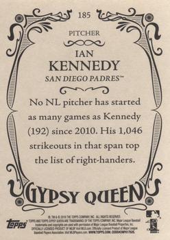 2016 Topps Gypsy Queen #185 Ian Kennedy Back
