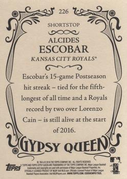 2016 Topps Gypsy Queen #226 Alcides Escobar Back