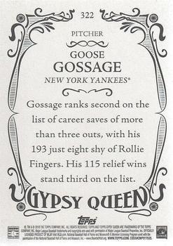 2016 Topps Gypsy Queen #322 Goose Gossage Back