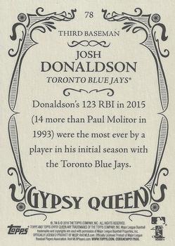 2016 Topps Gypsy Queen #78 Josh Donaldson Back