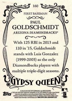 2016 Topps Gypsy Queen #160 Paul Goldschmidt Back